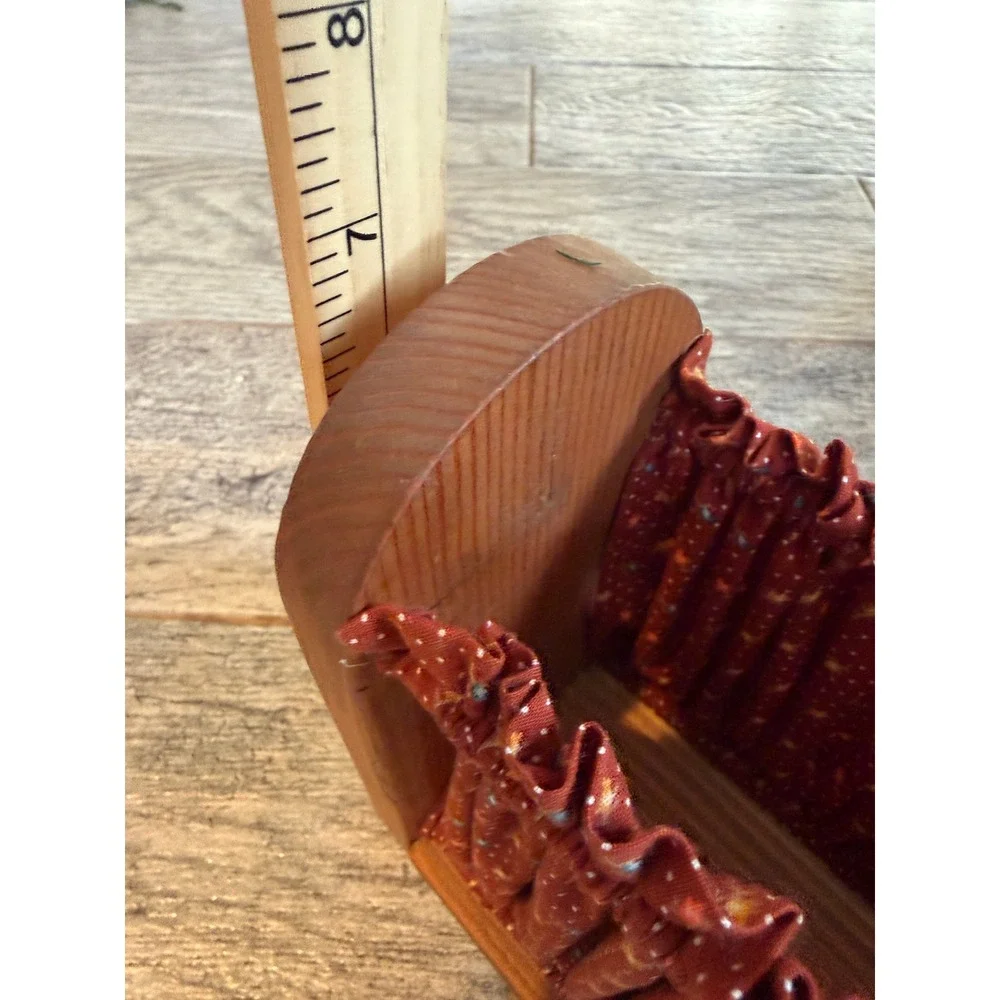 Letter Holder Napkin Cradle Wood Primitive Country Retro Cottage Basket Ruffle